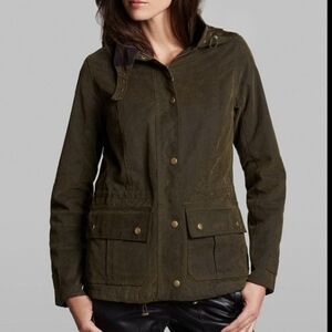Barbour Convoy Barn Wax Jacket Corduroy Collar Olive